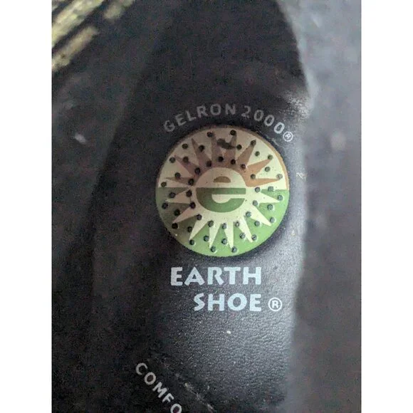 Earth Shoes Marion Leather Ankle Boots Women's Size 7 Chunky Black Zip Shoes - Picture 15 of 16